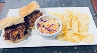 Wednesday Lunch is BBQ Pork Sandwich’s with Cole Slaw and Chips!!!! We open at 1